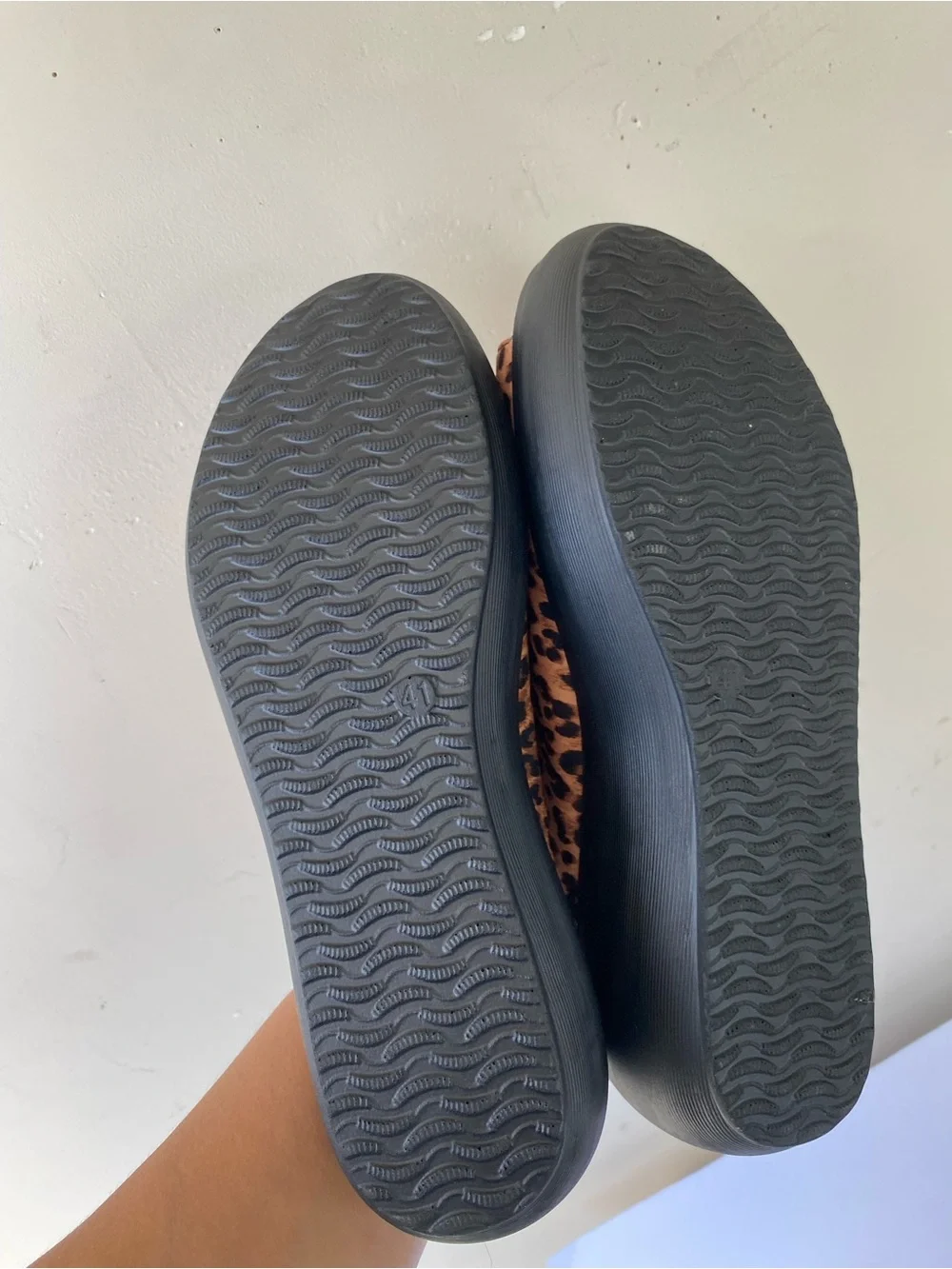 Leopard Print Platform Wedge Slide Sandals Open Toe Mules 41 Y2K Mob Wife